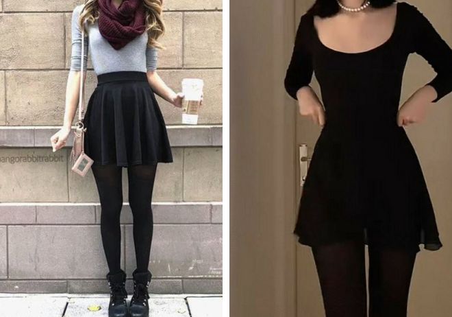 Leotardos con falda corta