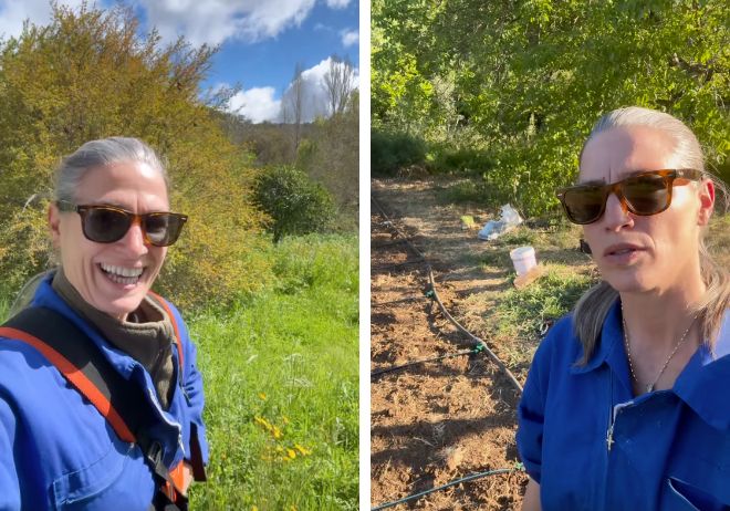 Laura Sánchez en su huerto / INSTAGRAM