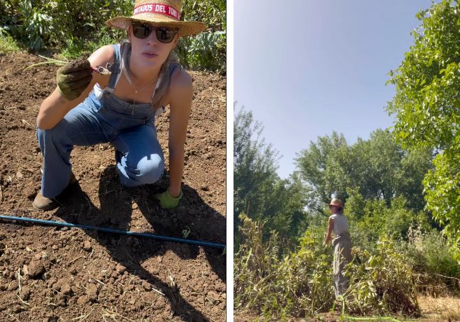 Laura Sánchez en su huerto / INSTAGRAM