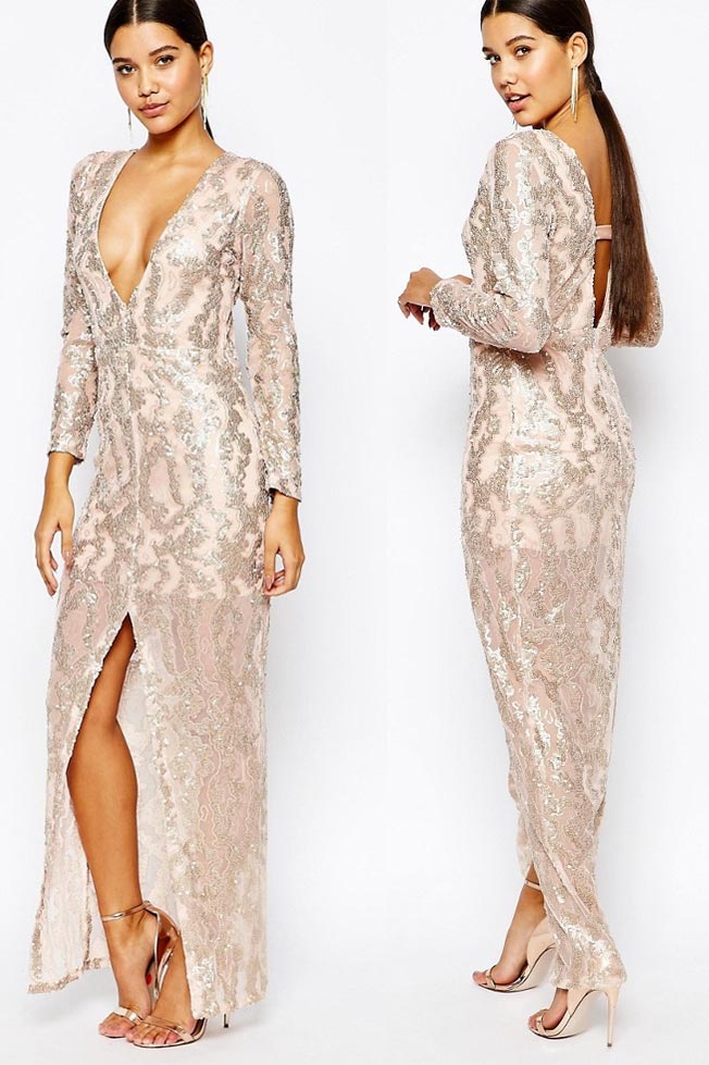 vestido metalico Asos