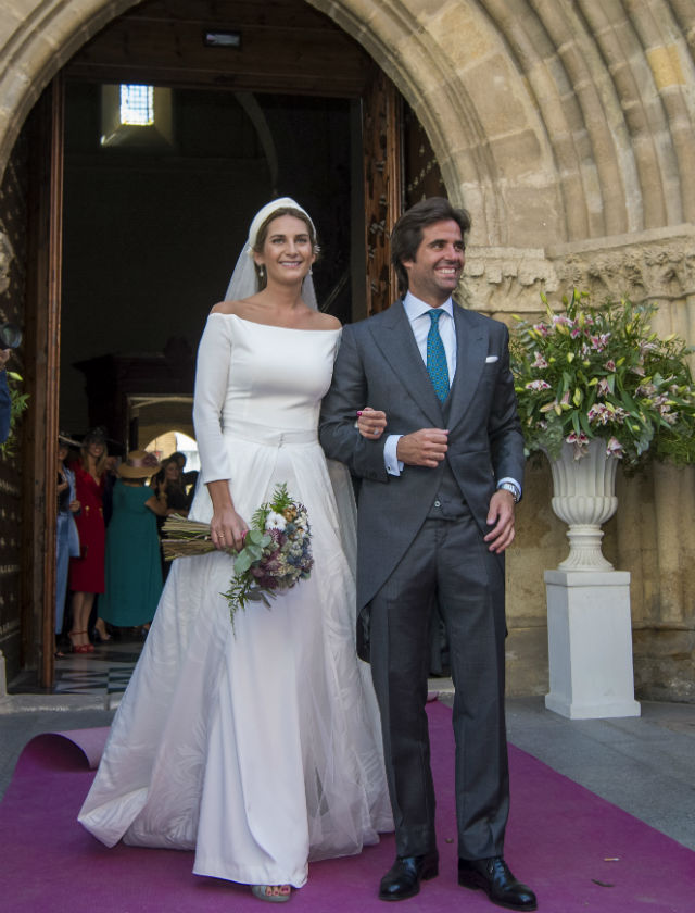 Sibi Montes, hermana de Lourdes Montes, con diseño de Roberto Diz en su boda. Foto: Juan José Úbeda
