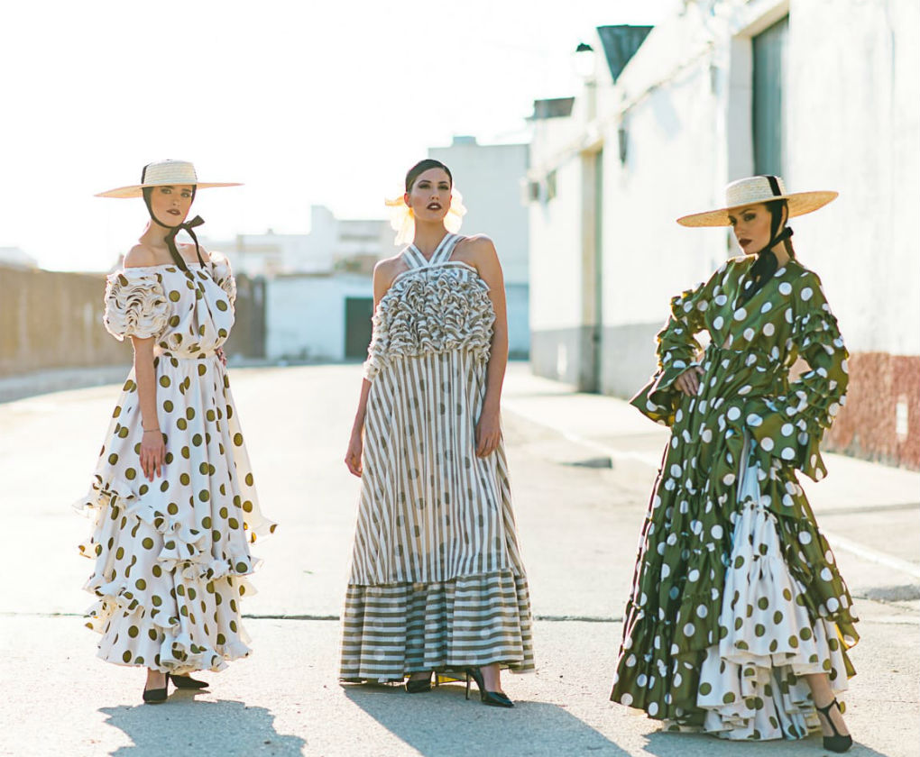 Diseños de moda flamenca 2019 de Laura de los Santos. Foto: Ernesto Castillo/No mires la cámara