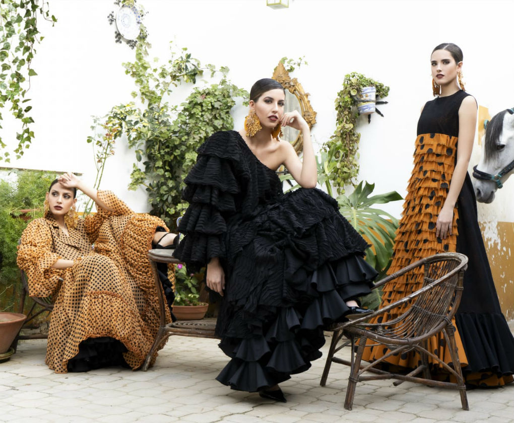 Diseños de moda flamenca 2019 de Laura de los Santos. Foto: Ernesto Castillo/No mires la cámara