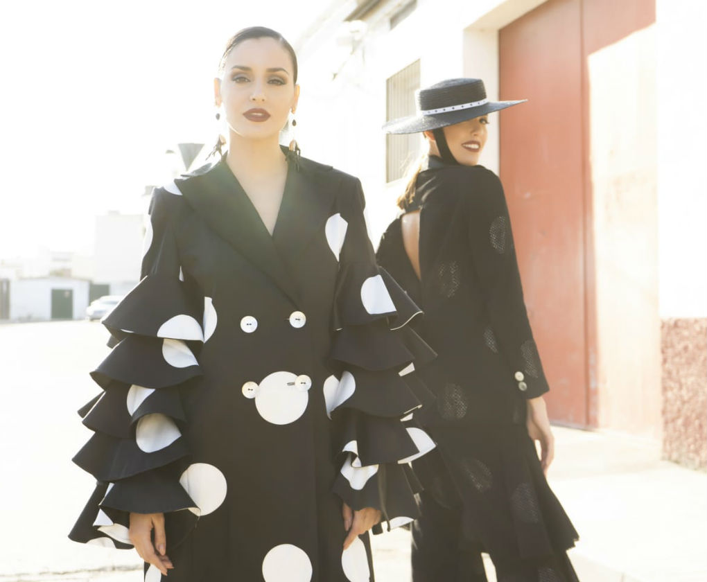 Diseños de moda flamenca 2019 de Laura de los Santos. Foto: Ernesto Castillo/No mires la cámara