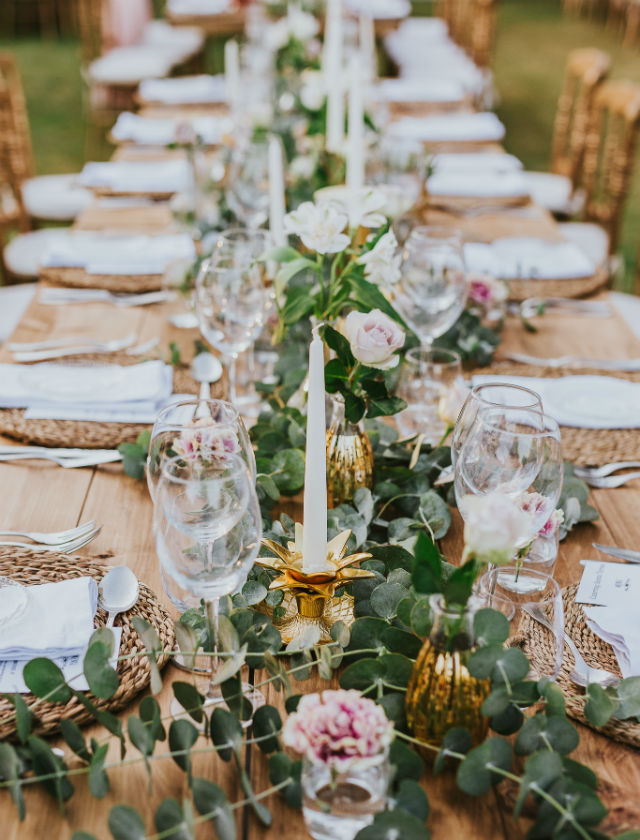 Decoración de las mesas de boda de Mirka Eventos. Foto: Azul Roto
