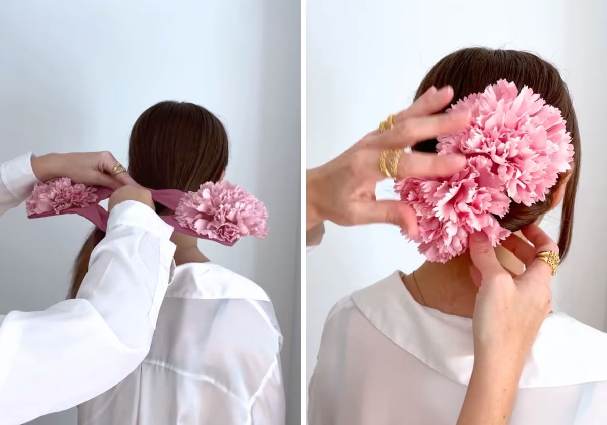 Moñetas de feria: la curiosa forma de ponerse la flor de flamenca en menos de un minuto
