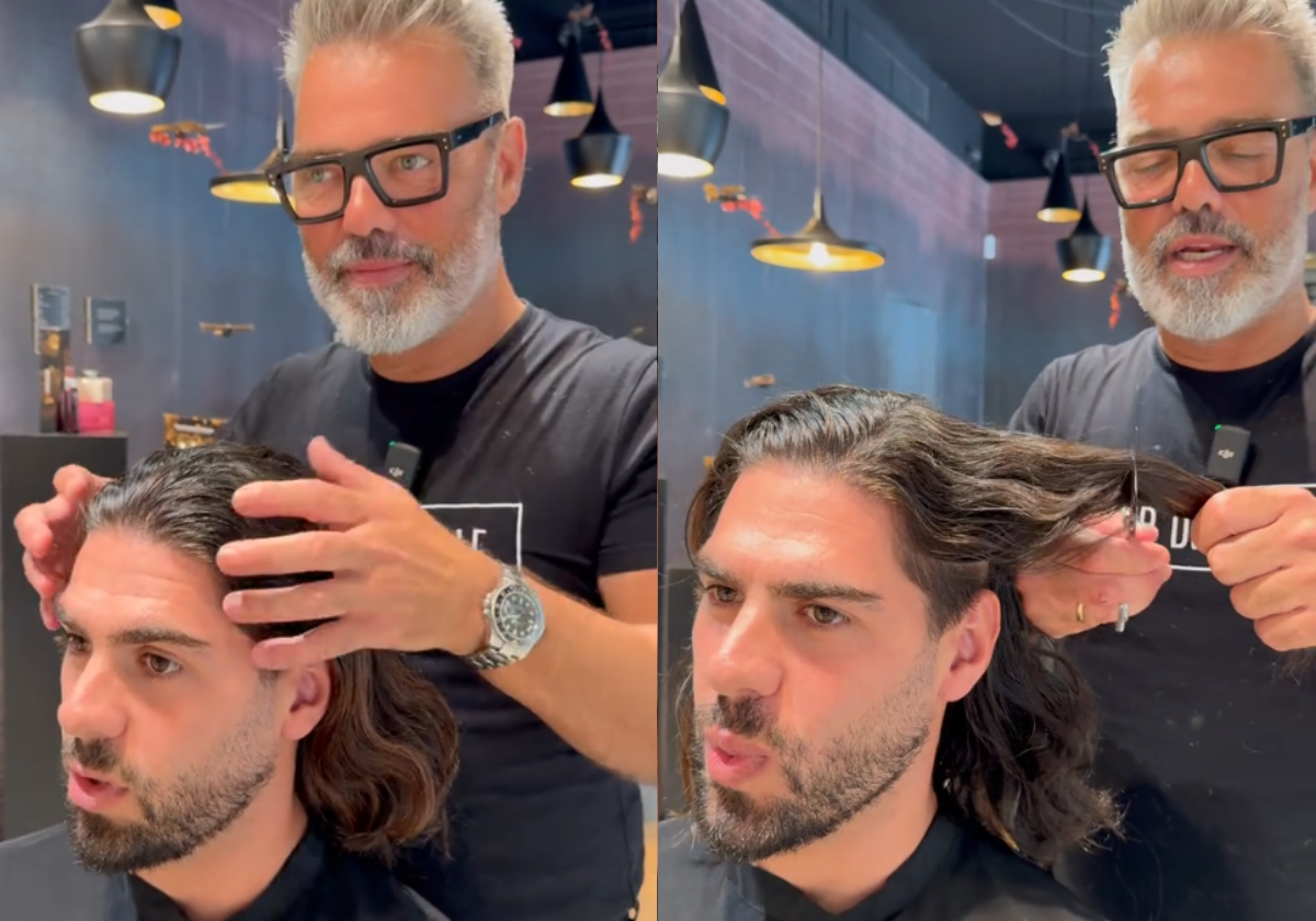 Víctor del Valle le corta casi 35 cm de pelo a un hombre y sorprende con el resultado: “Me gustaba más antes”
