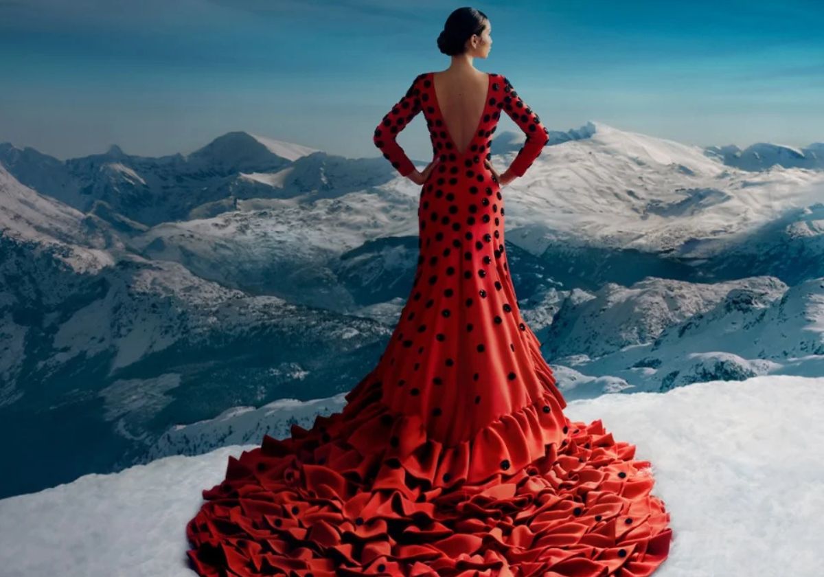 El exclusivo vestido de flamenca de Lanjarón llega a Sevilla: así es el diseño de Beatriz Peñalver que ha llevado más de 200 horas de trabajo