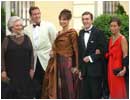 La Infanta Pilar, Bruno G�mez Acebo y su esposa, B�rbara Cano, Fernando G�mez Acebo y su novia, M�nica Fern�n Luque