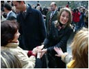 30/01/04. El Pr�ncipe de Asturias y su prometida, durante su visita al santuario de Covadonga