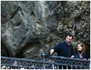 30/01/04. El Pr�ncipe de Asturias y su prometida, durante su visita al santuario de Covadonga