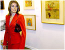 13/02/04. Do�a Letizia, durante su visita a ARCO