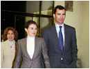 09/03/04. El Pr�ncipe de Asturias y su prometida acudieron a la Fundaci�n L�zaro Galdiano donde asistieron a la conferencia -El impacto de la Constituci�n de 1812 en Am�rica-