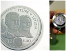 1/04/04. La Casa de la Moneda ha presentado una moneda de 12� conmemorativa por el enlace Real 