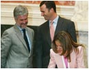 03/05/04. Don Felipe de Borb�n y Do�a Letizia en su visita al Congreso de los Diputados donde almorzaron con el Presidente del Congreso, Manuel Mar�n, y el Presidente del Senado, Javier Rojo.
