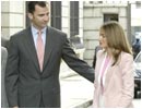 03/05/04. Don Felipe de Borb�n y Do�a Letizia en su visita al Congreso de los Diputados donde almorzaron con el Presidente del Congreso, Manuel Mar�n, y el Presidente del Senado, Javier Rojo.
