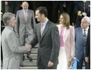 03/05/04. Don Felipe de Borb�n y Do�a Letizia en su visita al Congreso de los Diputados donde almorzaron con el Presidente del Congreso, Manuel Mar�n, y el Presidente del Senado, Javier Rojo.