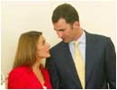 10/05/04. La pareja durante un momento de complicidad en los actos de inauguraci�n de Forum 2004 en barcelona