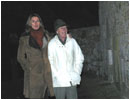 19/12/03.Letizia Ort�z de paseo con su abuela Menchu �lvarez en la localidad asturiana de Sardeu donde acudi� a visitarla