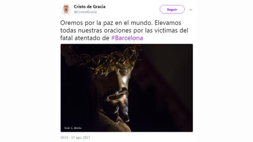 Mensaje de apoyo de la hermandad del Cristo de Gracia