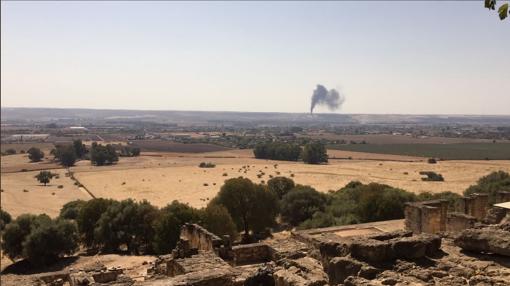 Vista de la columna de humo