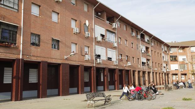 Uno de los patios del barrio de Las Palmeras de Córdoba
