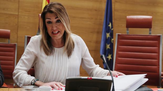 La presidenta de la Junta de Andalucía, Susana Díaz, este jueves en el Senado