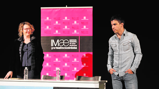 Natalia Menéndez y Víctor Sevilla en la presentación de «Tebas Land»