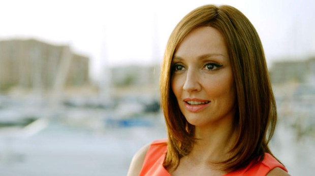 La actriz Cristina Castaño durante el rodaje de la serie