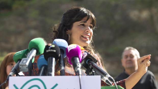 La líder regional de Podemos, Teresa Rodríguez, ayer en Málaga