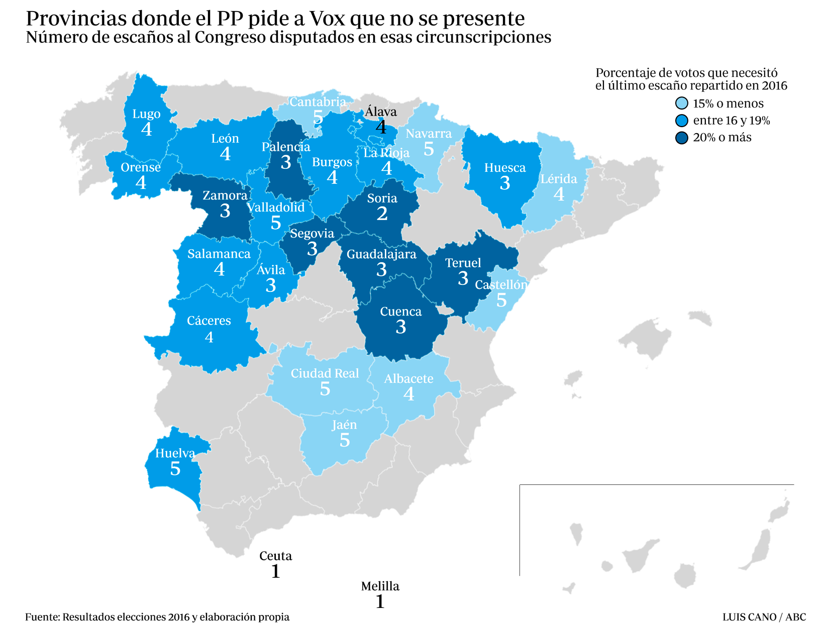 Estas son las provincias donde votar a Vox hace más daño al PP
