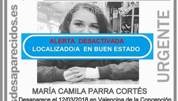 Captura de imagen del aviso desactivado