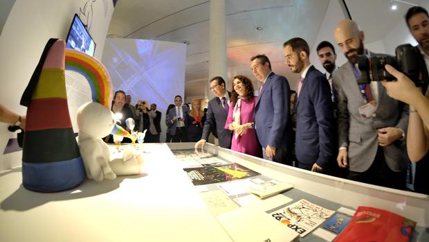 La muestra en recuerdo de la Expo 92 en el Pabellón de la Navegación