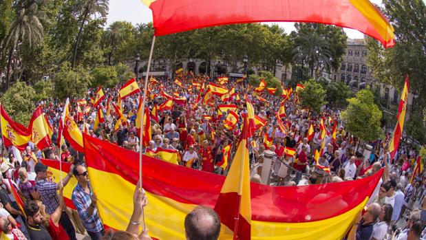 Resultado de imagen de manifestacion banderas de espaÃ±a