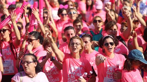 Las corredoras durante la marcha