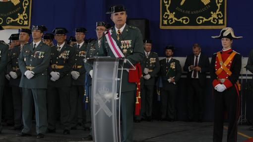 El general jefe de la IV Zona de la Guardia Civil durante su discurso