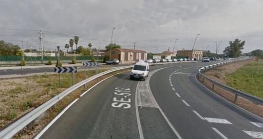 Carretera de Villanueva del Ariscal donde un motorista perdió la vida en 2017