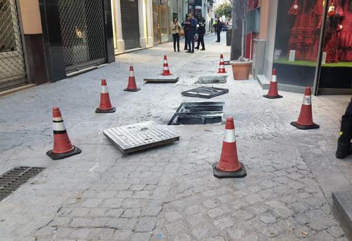 Alcantarilla afectada