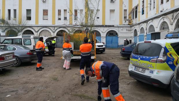 Los operarios de Lipasam han hecho una batida en el edificio que consta de protección