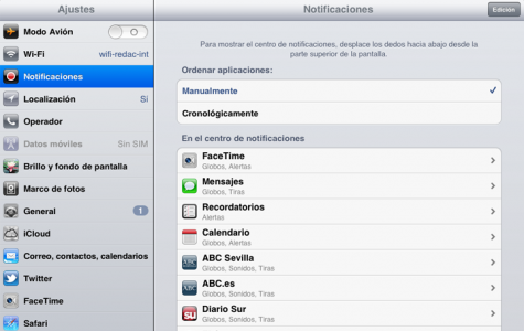 Ordenar aplicaciones de forma manual o cronológica