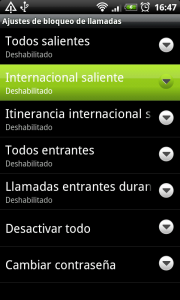 Establecer bloqueo llamadas, paso 4