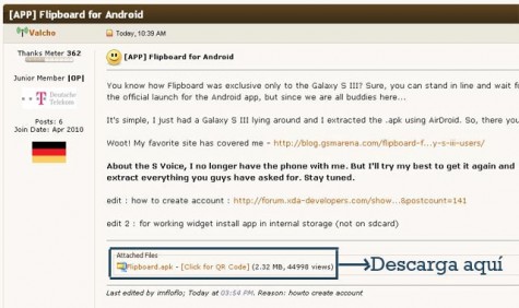 Flipboard para Android, cómo descargar e instalar, paso uno
