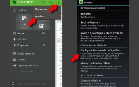 Mejora la seguridad de tus notas Evernote con un código PIN