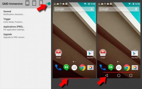 Pantalla completa ocultando los botones virtuales