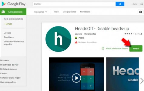 Desactiva las notificaciones flotantes de Android